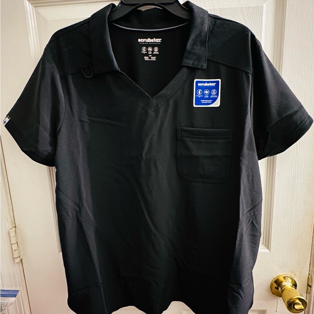 Scrubstar Men's Black Short Sleeve Tee Size Large